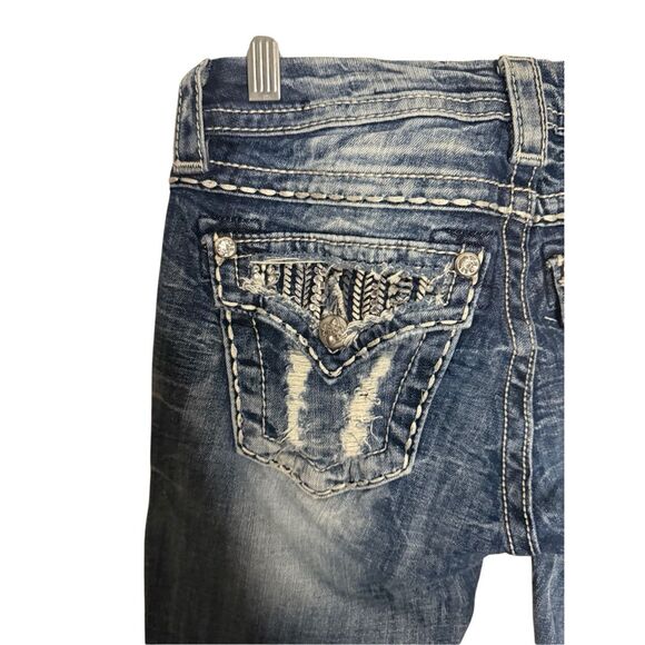 Miss Me Signature Boot Embellished Rhinestone Jeans Women’s Size 26 - Picture 5 of 7
